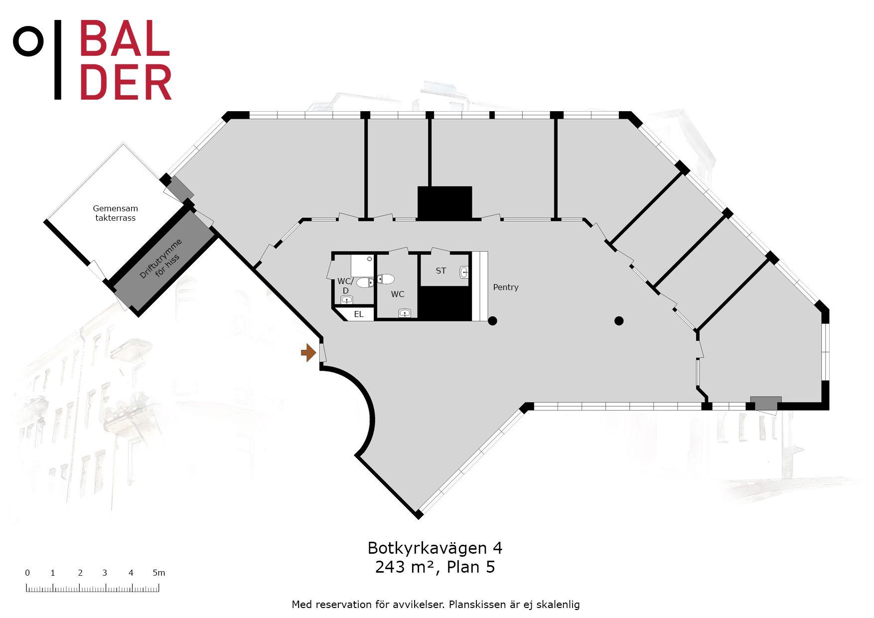 Planritning 243 kvm plan 5. Botkyrkavägen 4..jpg